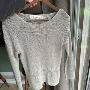 Pink Martini Light Gray Knit Scoop Neck Sweater